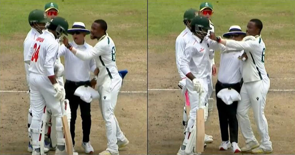 Ntuli and Mondol Clash in Heated Scuffle During Bangladesh vs South Africa Emerging Test